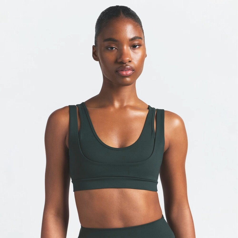 Nike Skims Matte Double Strap Scoop Bra Dark Teal Size XS